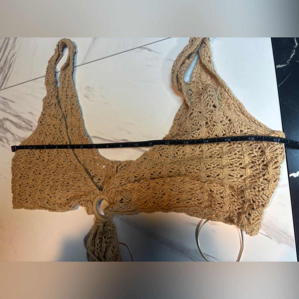Un.Affected Australia Fitted Camel Crochet Knit Midi Dress- NOT BROWN see photos - Picture 8 of 15